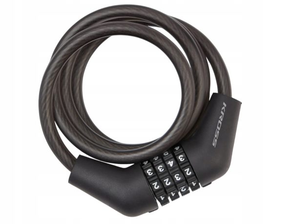 zapięcie rowerowe KROSS KZS 110s 10x1200mm na szyfr + uchwyt