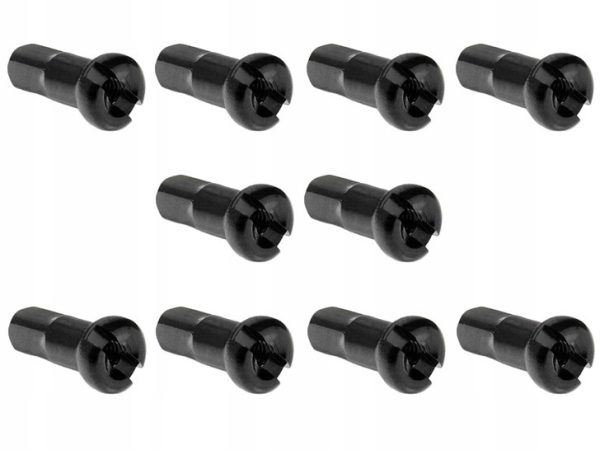 nyple do szprych rowerowych 10szt 12mm nypel czarne
